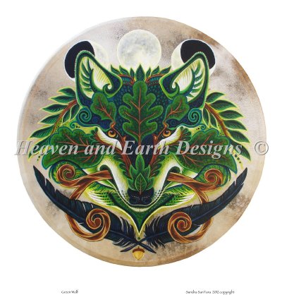 Diamond Painting Canvas - Green Wolf